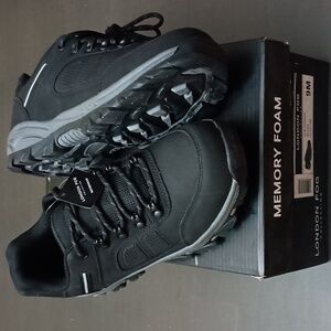 London Fog Hendon Men's Waterproof Black Athletic Shoes With Memory Foam